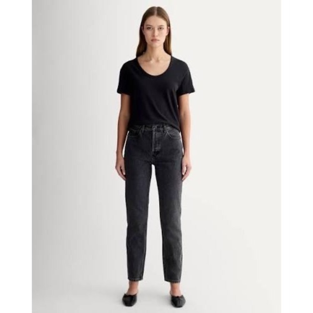 Everlane The 90s Cheeky Jean Washed Black Organic Cotton Ankle 30